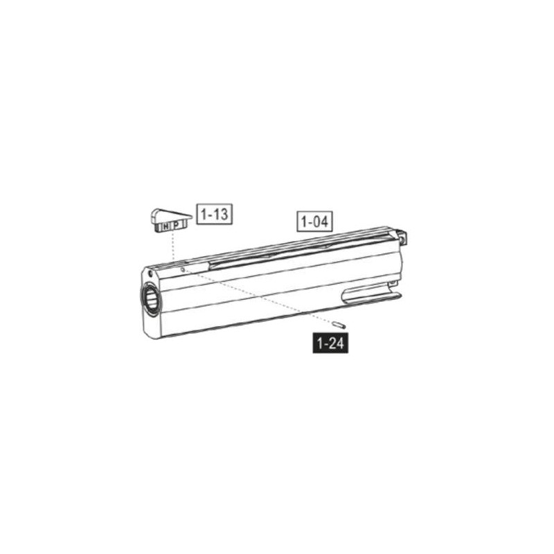 ASG Dan Wesson 715 Canon Externe & Mire Avant Silver Part:1-13/1-04