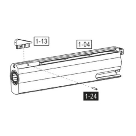 ASG Dan Wesson 715 Canon Externe & Mire Avant Silver Part:1-13/1-04
