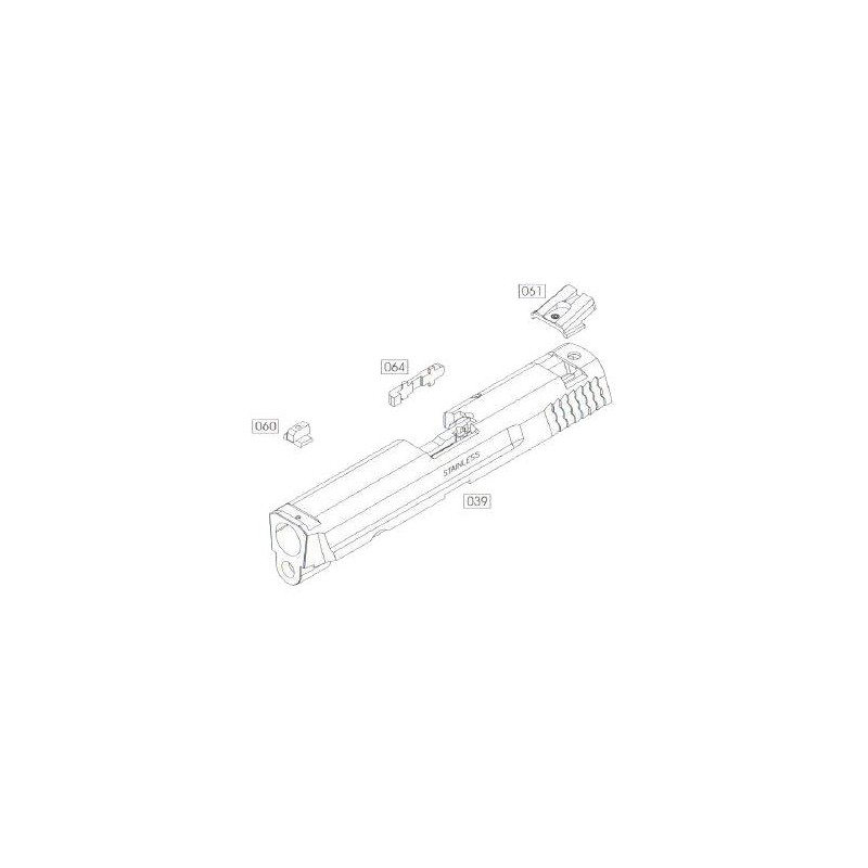 WE Culasse Métal M&P 3.8 Vide Black GBB