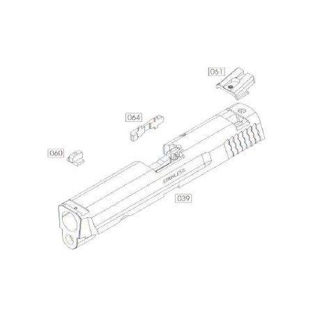 WE Culasse Métal M&P 3.8 Vide Black GBB