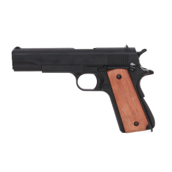 Double Bell 1911 Noir Métal/Bois 786 Gaz 25BBs 0.9J