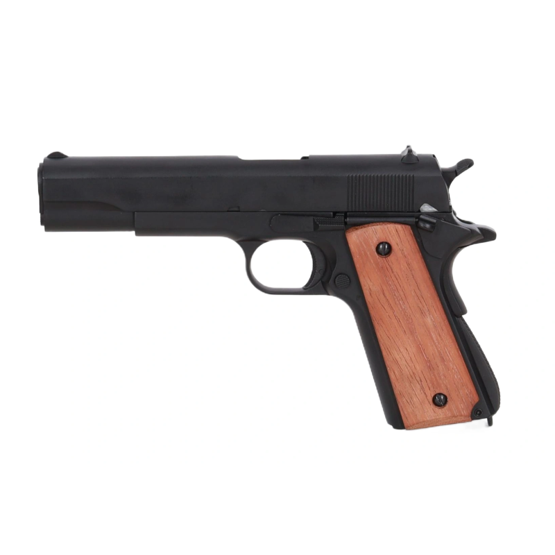 Double Bell 1911 Noir Métal/Bois 786 Gaz 25BBs 0.9J