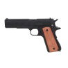 Double Bell 1911 Noir Métal/Bois 786 Gaz 25BBs 0.9J