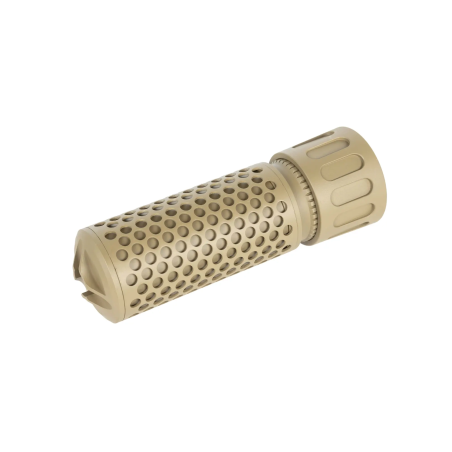 5KU Silencieux Acier QD KAC CQB Tan 125mm + Cache Flamme 14mm-
