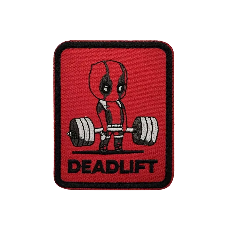 ACM Patch Brodé Deadlift Deadpool Rouge / Noir 80X63mm