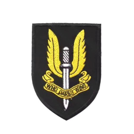 ACM Patch Brodé SAS Regiment Special Aerien Royaume Uni Jaune / Noir 85X60mm