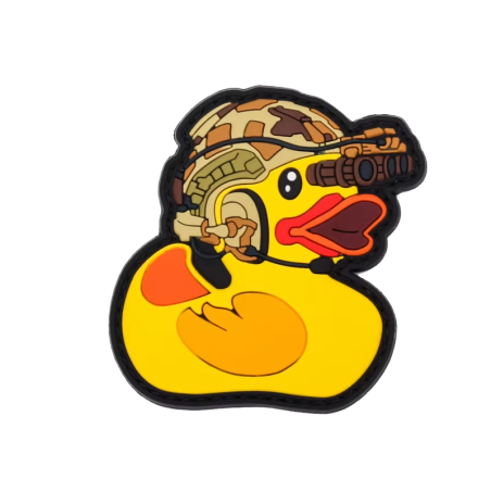 ACM Patch PVC 3D - Canard Tactique Jaune / Casque Camo 70x70mm