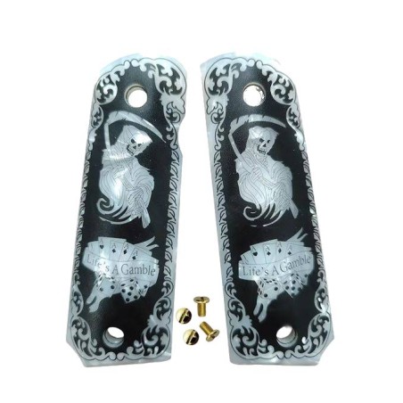 ACM Grip 1911 Résine Blanc (Life's A Gamble)