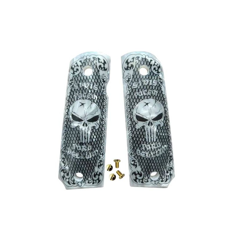 ACM Grip 1911 Résine Blanc (Punisher)
