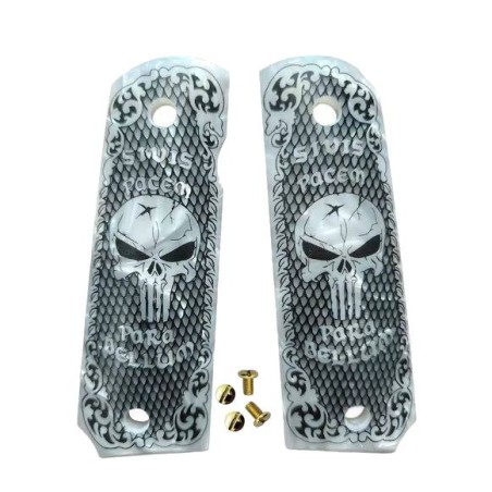 ACM Grip 1911 Résine Blanc (Punisher)