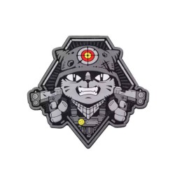 Patch PVC Dead Lift Cat / Chat Tactique 7.8x8.3cm Gris