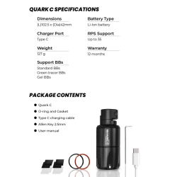 AceTech Silencieux QUARK C BLASTER Shotgun Tracer Unit Black 102x42mm