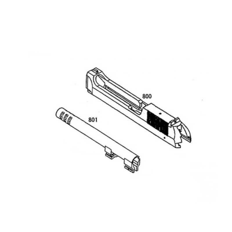KWA / KSC Culasse & Canon Externe ABS Vide M93R Black GBB