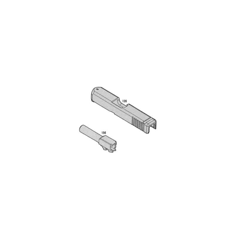 KWA / KSC Culasse & Canon Externe ABS Vide Glock G26 Black GBB