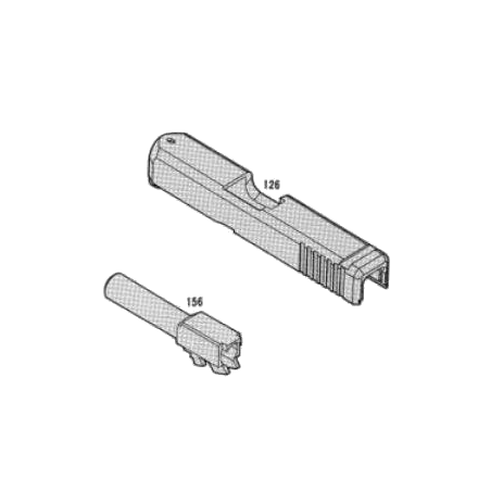 KWA / KSC Culasse & Canon Externe ABS Vide Glock G26 Black GBB