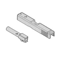 KWA / KSC Culasse & Canon Externe ABS Vide Glock G19 Black GBB