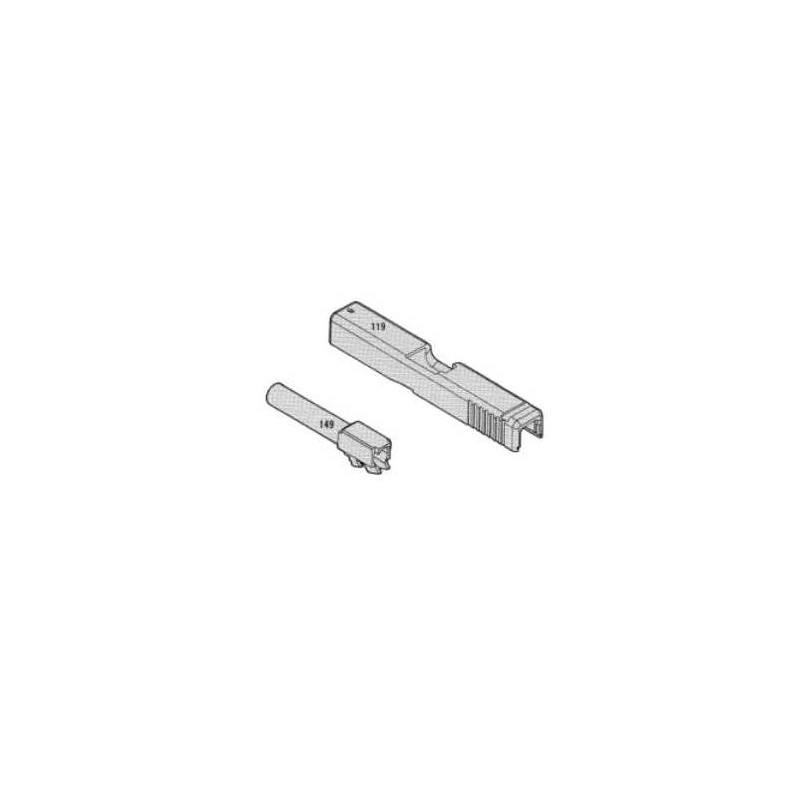 KWA / KSC Culasse & Canon Externe Métal Vide Glock G19 Black GBB