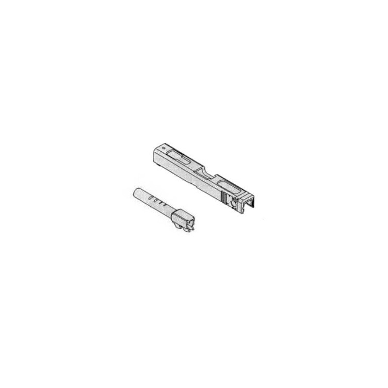 KWA / KSC Culasse & Canon Externe ABS Vide Glock G18C Black GBB