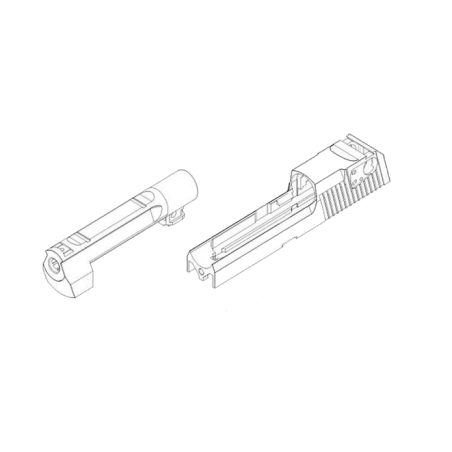 HFC Culasse & Canon Externe Desert Eagle Vide ABS Black GBB