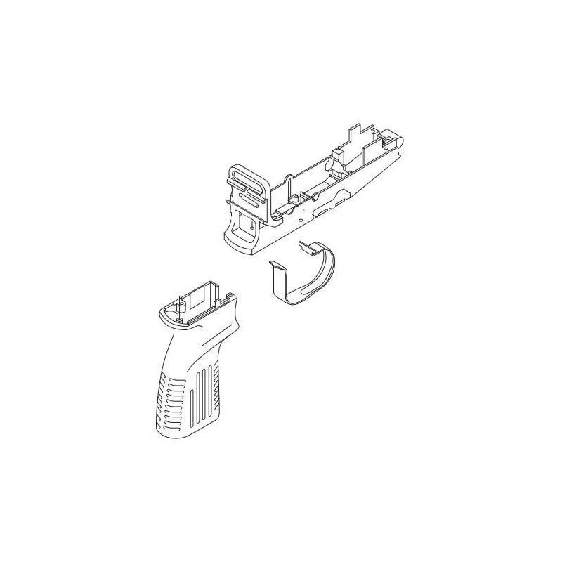 Jing Gong ASG Grip Pistol & Frame ABS / Métal VZ61 Noir AEP