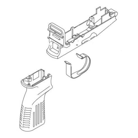 Jing Gong ASG Grip Pistol & Frame ABS / Métal VZ61 Noir AEP