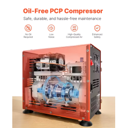 ACM Vevor Compresseur Double Cylindre 300 bars 4500PSI/30Mpa 1800W 220V