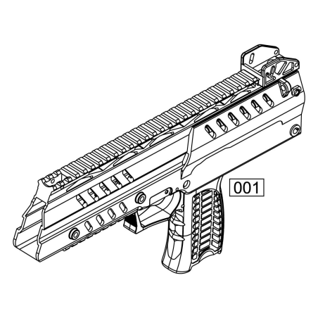 WE Piéce d origine Frame / Body SMG-8 GBBR Part-001 Tan (Reconditionné)