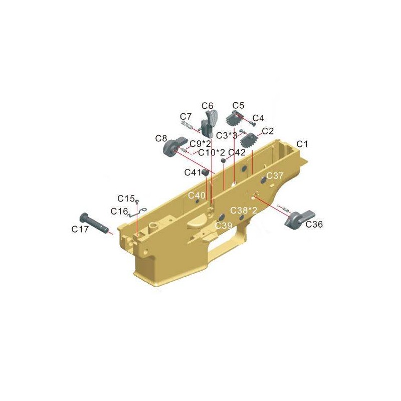 Star Ares Scar-L Lower Tan ABS Part: C1 (Reconditionné)