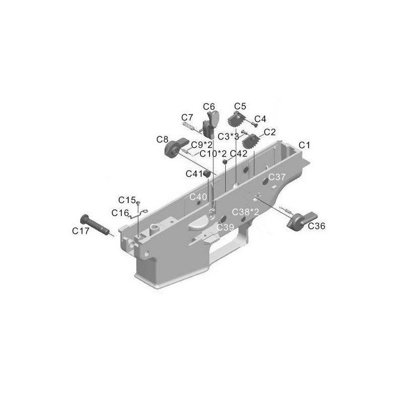 Star Ares Scar-L Lower Black ABS Part: C1 (Reconditionné)