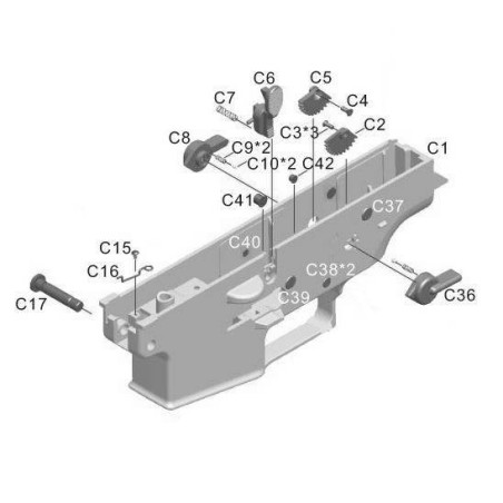 Star Ares Scar-L Lower Black ABS Part: C1 (Reconditionné)