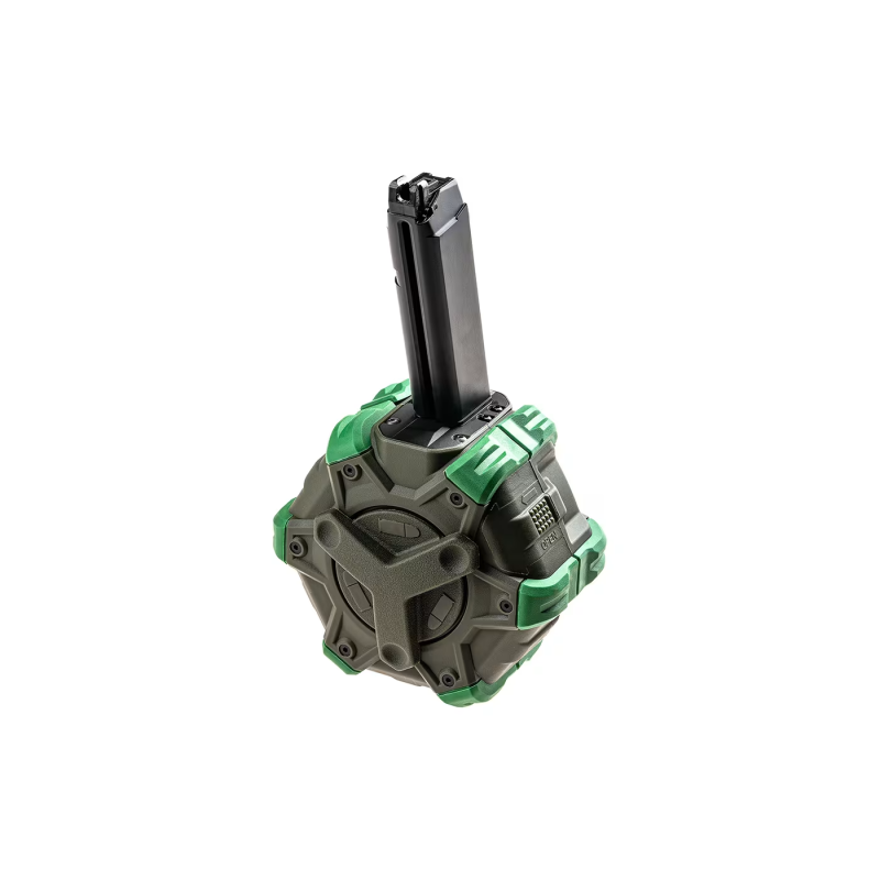 WE Chargeur Drum Glock Gaz 350BBs OD/Vert
