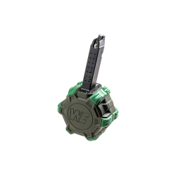 WE Chargeur Drum Glock Gaz 350BBs OD/Vert