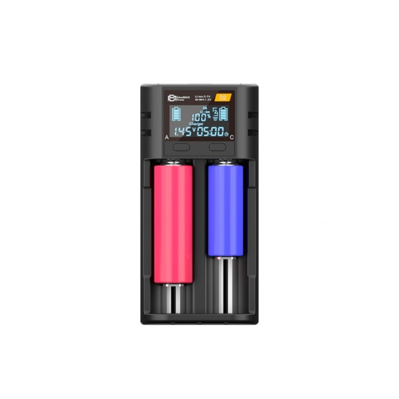 BlueMax Battery Charger D2 LCD Intelligent (2 Slots)