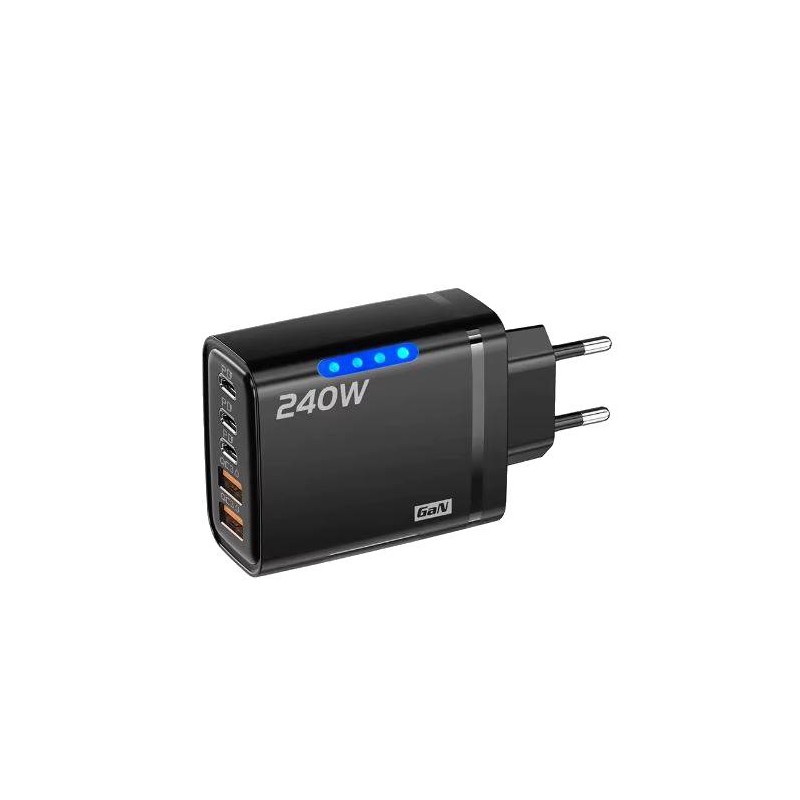 ACM Chargeur 220V 240W USB 5 Ports Black