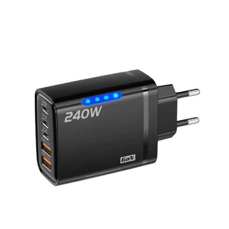 ACM Chargeur 220V 240W USB 5 Ports Black