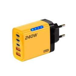 ACM Chargeur 220V 240W USB 5 Ports Yellow