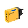 ACM Chargeur 220V 240W USB 5 Ports Yellow