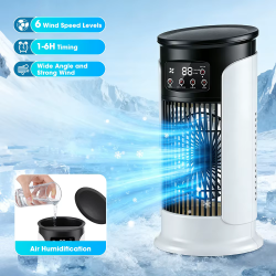 Ventilateur Rafraîchisseur D’air Portable USB Brumisateur Humidificateur Minuterie