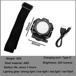 ACM Lampe frontale Led COB NVG Black