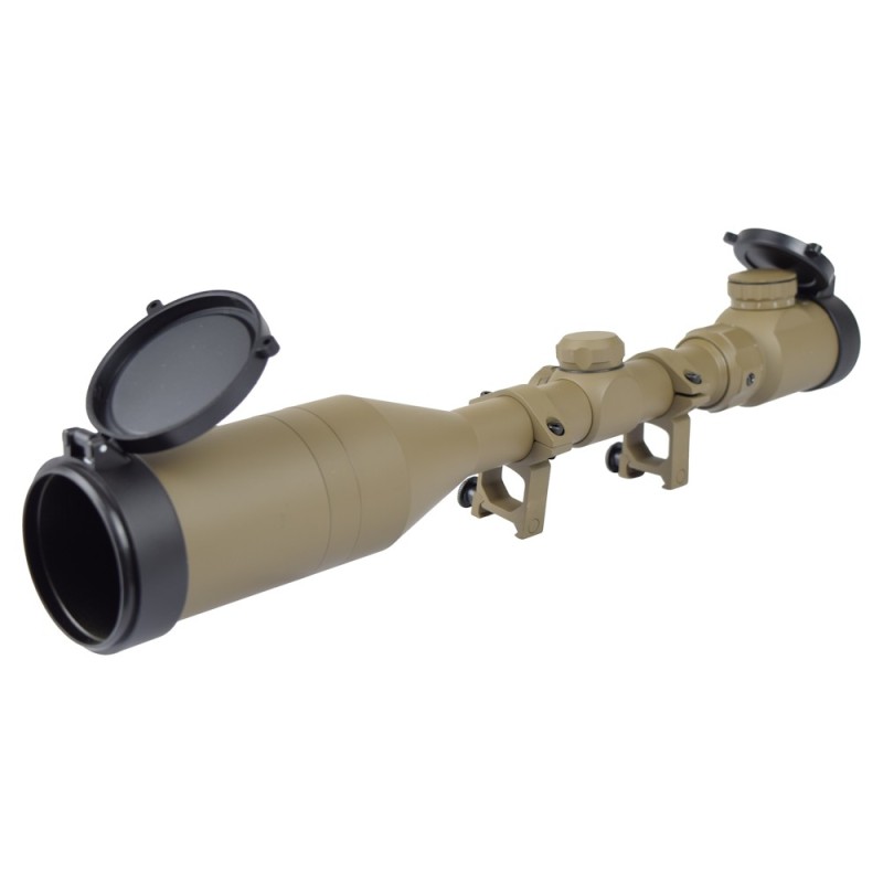 Snow Wolf Lunette 3-9X50mm E Tan Rét:Rouge