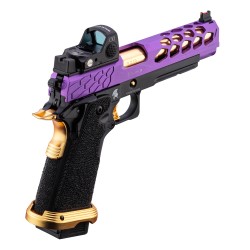 Lancer Tactical Hi-Capa 5.1 Stryk + RMR GBB Gaz Purple/Gold 28BBs 1J