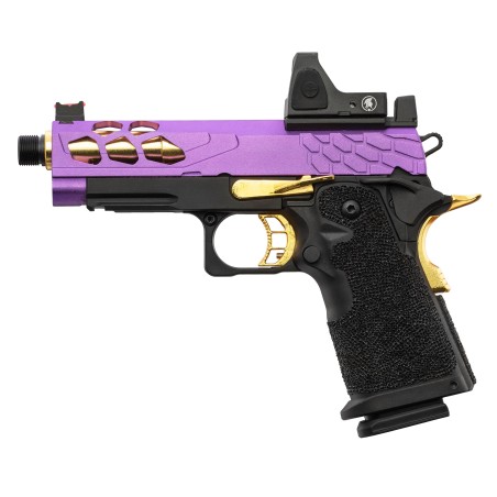 Lancer Tactical Hi-Capa 4.3 Stryk + RMR GBB Gaz Purple/Gold 28BBs 1J