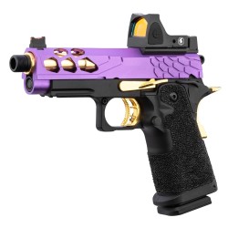 Lancer Tactical Hi-Capa 4.3 Stryk + RMR GBB Gaz Purple/Gold 28BBs 1J