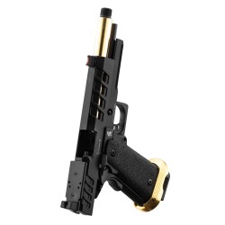 Lancer Tactical Hi-Capa 5.1 Heracles GBB Gaz Black/Gold RMR 28BBs 1J
