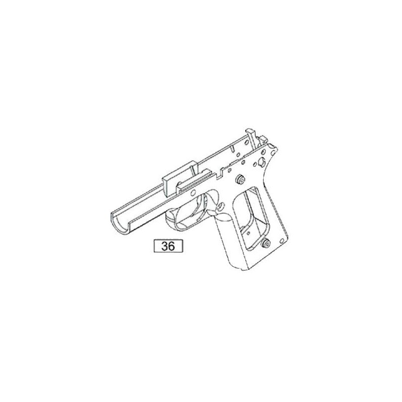 WE Frame Vide Colt 1911 GBB Silver Métal Part:36
