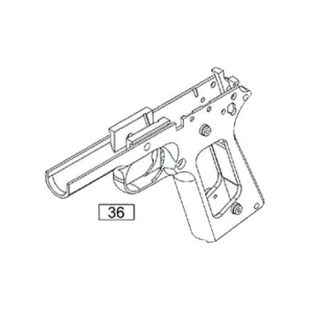 WE Frame Vide Colt 1911 GBB Silver Métal Part:36