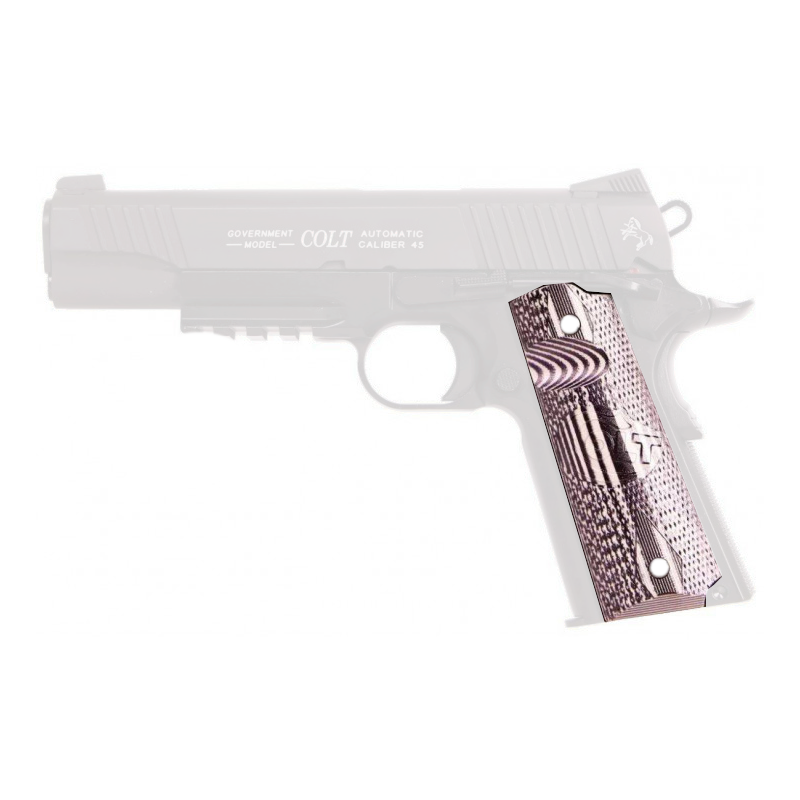 KWC Grip / Plaquettes Colt 1911 Co2 Rail Gun Noir/ Gris Ref:180564