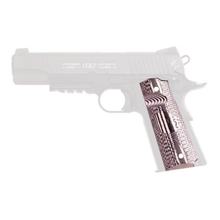 KWC Grip / Plaquettes Colt 1911 Co2 Rail Gun Noir/ Gris Ref:180564