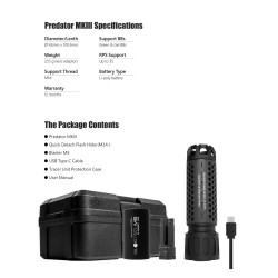 AceTech Silencieux 139x42mm Traceur Predator MKIII avec blaster MS Tan