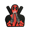 Patch PVC Deadpool Sniffing Smoke Rouge / Noir 80x70mm